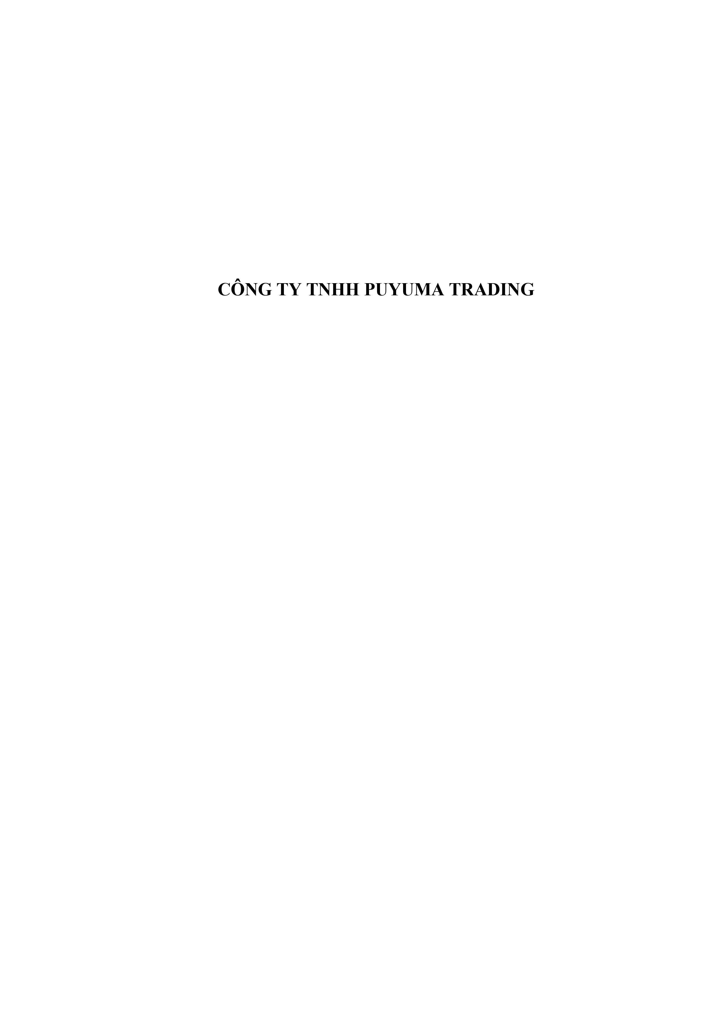CÔNG TY TNHH PUYUMA TRADING